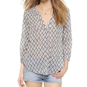 Paige Sammy Blouse, Blue/white Print, XS